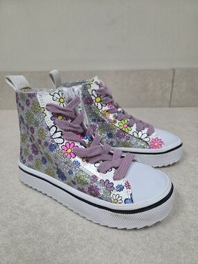 Steve Madden T-Shake Zip Side High Top Glitter Girl's Sneakers Size 9